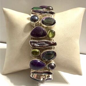 Arya Sterling Silver Abalone, Mystic Topaz Bracelet